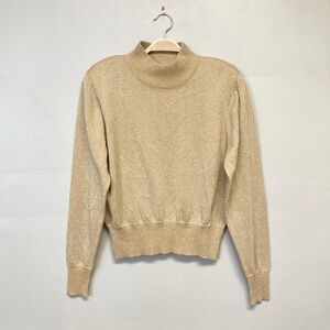 Vintage Bechamel Shimmering Gold Turtleneck Sweater